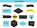 Grunge sale badge collection. Discount price offer set with place for text. Promo coupon labels Royalty Free Stock Photo