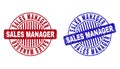 Grunge SALES MANAGER Scratched Round Watermarks