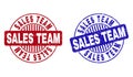 Grunge SALES TEAM Textured Round Stamp Seals