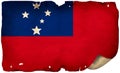 Samoa Flag On Old Paper