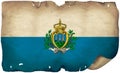 San Marino Flag On Old Paper