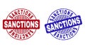 Grunge SANCTIONS Scratched Round Stamp Seals