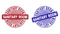 Grunge SANITARY ROOM Textured Round Stamps