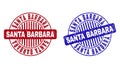 Grunge SANTA BARBARA Textured Round Stamps