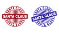 Grunge SANTA CLAUS Scratched Round Stamp Seals