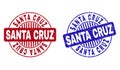 Grunge SANTA CRUZ Scratched Round Stamps