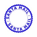 Grunge SANTA MAIL Textured Round Rosette Stamp