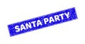 Grunge SANTA PARTY Scratched Rectangle Stamp