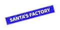 Grunge SANTA`S FACTORY Scratched Rectangle Stamp