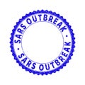 Grunge SARS OUTBREAK Textured Round Rosette Stamp