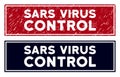 Grunge Sars Virus Control Rectangle Stamp Seal