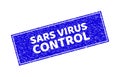 Grunge SARS VIRUS CONTROL Scratched Rectangle Stamp Seal