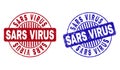 Grunge SARS VIRUS Scratched Round Stamp Seals