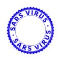 Grunge SARS VIRUS Textured Round Rosette Stamp Seal