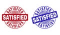 Grunge SATISFIED Textured Round Stamps Royalty Free Stock Photo