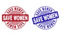 Grunge SAVE WOMEN Textured Round Stamps