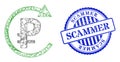 Grunge Scammer Badge and Network Rouble Repay Web Mesh