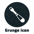 Grunge Screwdriver icon isolated on white background. Service tool symbol. Monochrome vintage drawing. Vector