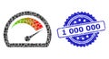 Grunge 1 000 000 Seal and Square Dot Mosaic Speed Gauge