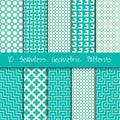 Grunge Seamless Geometric Patterns Set. Royalty Free Stock Photo