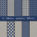 Grunge Seamless Geometric Patterns Set. Royalty Free Stock Photo