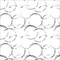 Grunge seamless pattern. Background with circles. Ink hand drawn print elements.