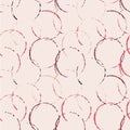 Grunge seamless pattern. Background with vine circles. Ink hand drawn print elements.