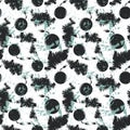 Grunge seamless pattern with bombs. Vector Royalty Free Stock Photo
