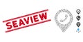 Grunge Seaview Line Seal and Mosaic Phone Marker Icon