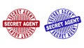 Grunge SECRET AGENT Textured Round Stamps