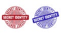 Grunge SECRET IDENTITY Textured Round Stamp Seals