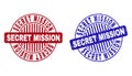 Grunge SECRET MISSION Textured Round Stamps