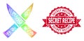 Grunge Secret Recipe Stamp Seal and Bright Network Crossing Knives