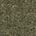Grunge sepia random geometric dyed seamless texture material. Irregular messy architecture plan style grunge pattern