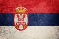 Grunge Serbian flag. Serbia flag with grunge texture.