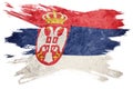 Grunge Serbian flag. Serbia flag with grunge texture. Brush stroke.