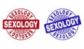 Grunge SEXOLOGY Textured Round Stamps Royalty Free Stock Photo