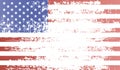 Grunge shabby American flag with place for text.