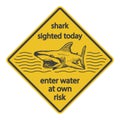 Grunge shark attack warning sign eps8 Royalty Free Stock Photo