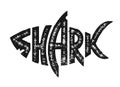 Grunge Shark Logo Design Vector