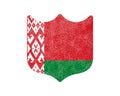 Grunge Shield Shaped Flag of Belarus stock vector illustration on white background Royalty Free Stock Photo