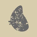 Grunge silhouette of spleen vector icon.