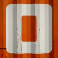 Sngle letter O on an orange corrugatedl background Royalty Free Stock Photo