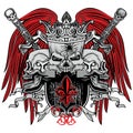 Grunge skull coat of arms