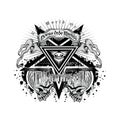 Grunge skull coat of arms