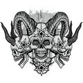 Grunge skull coat of arms