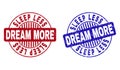 Grunge SLEEP LESS DREAM MORE Scratched Round Stamps