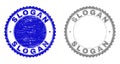 Grunge SLOGAN Scratched Stamp Seals Royalty Free Stock Photo