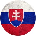 Grunge Slovak Republic flag. Slovak Republic button flag Isolate