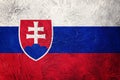 Grunge Slovak Republic flag. Slovak Republic flag with grunge te